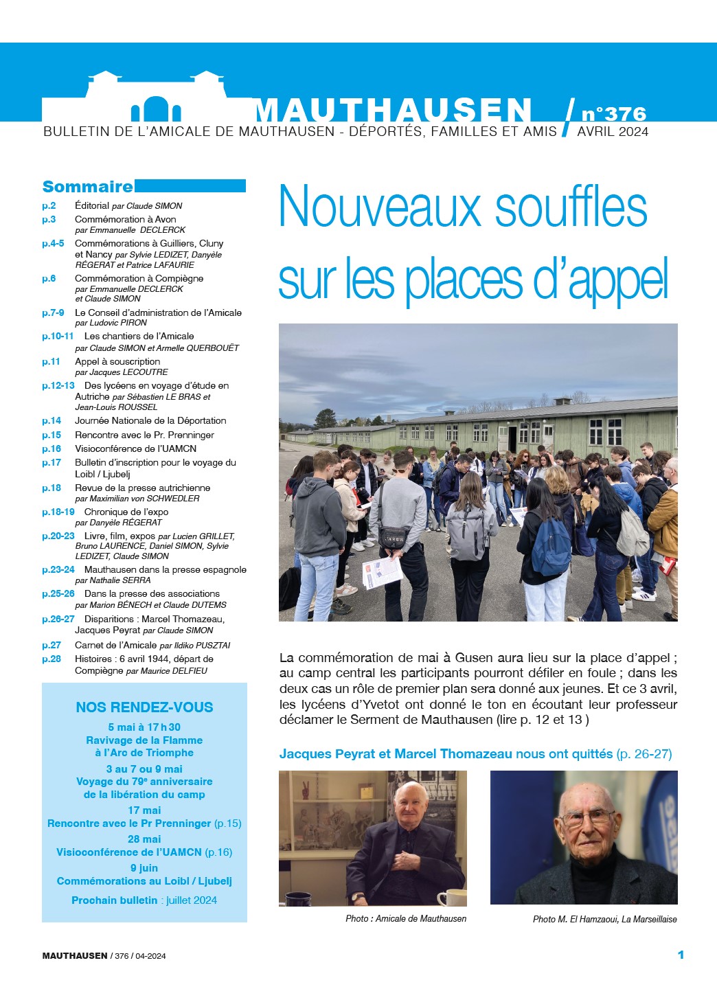 Couverture numéro 376 du bulletin de l'amicale de mauthausen