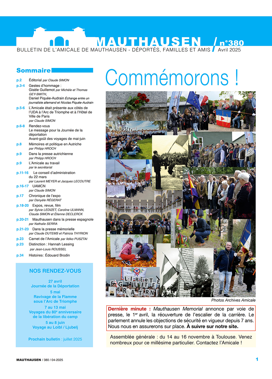 Couverture Bulletin 380 de l'Amicale