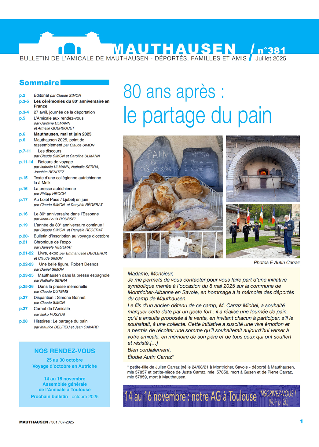 Couverture Bulletin 381 de l'Amicale